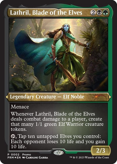 Lathril, Blade of the Elves (Foil Etched) (Media Promos) Light Play Foil