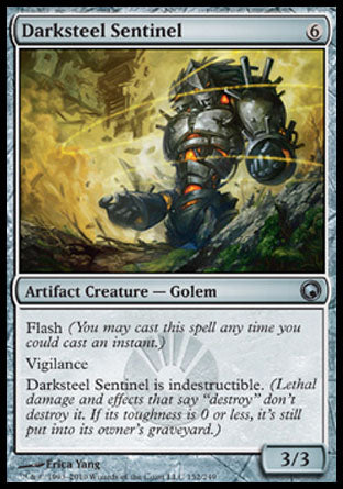 Darksteel Sentinel (Scars of Mirrodin) Light Play