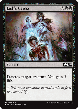 Lich's Caress (Magic 2019 Core Set) Light Play