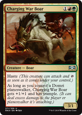 Charging War Boar (Ravnica Allegiance) Light Play
