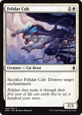 Felidar Cub (Battle for Zendikar) Light Play