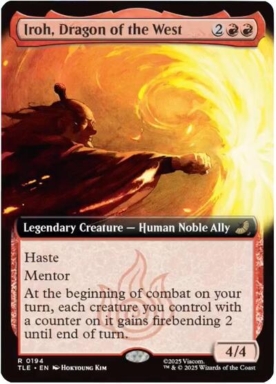 Iroh, Dragon of the West (Extended Art) (Avatar: The Last Airbender: Eternal-Legal) Light Play Foil
