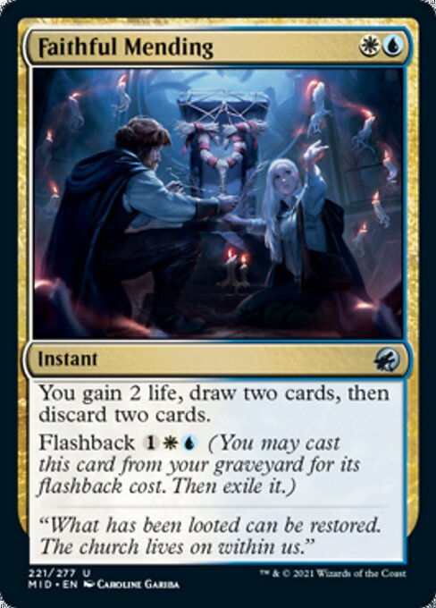 Faithful Mending (Innistrad: Midnight Hunt) Damaged / Poor