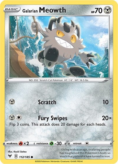 Galarian Meowth (SWSH04: Vivid Voltage) Light Play