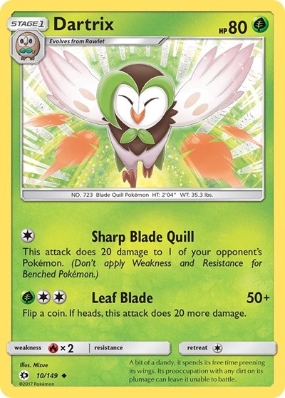 Dartrix (SM Base Set) Medium Play
