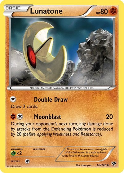 Lunatone (XY Base Set) Medium Play