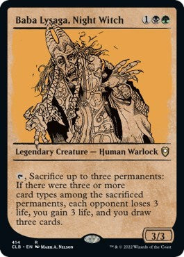 Baba Lysaga, Night Witch (Showcase) (Commander Legends: Battle for Baldur's Gate) Light Play