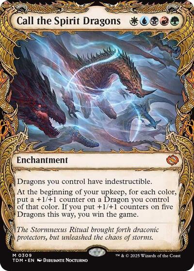 Call the Spirit Dragons (Showcase) (Tarkir: Dragonstorm) Light Play Foil