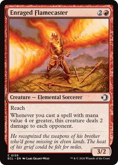 Enraged Flamecaster (Lorwyn Eclipsed) Light Play Foil