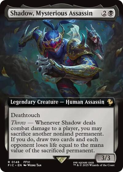 Shadow, Mysterious Assassin (Extended Art) (Commander: FINAL FANTASY) Light Play
