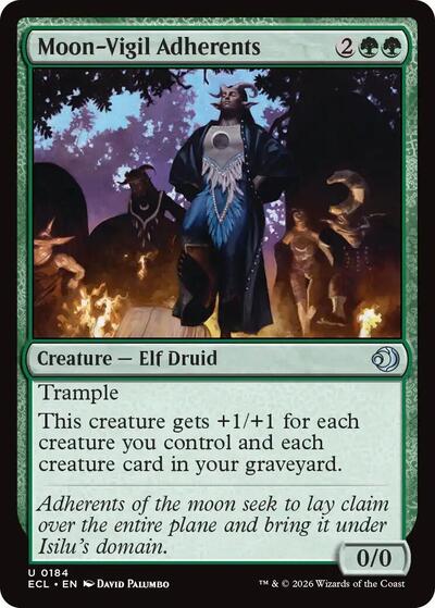 Moon-Vigil Adherents (Lorwyn Eclipsed) Light Play Foil