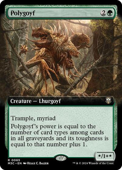 Polygoyf (Extended Art) (Ripple Foil) (Commander: Modern Horizons 3) Near Mint Foil