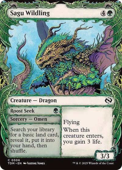 Sagu Wildling (Showcase) (Tarkir: Dragonstorm) Light Play