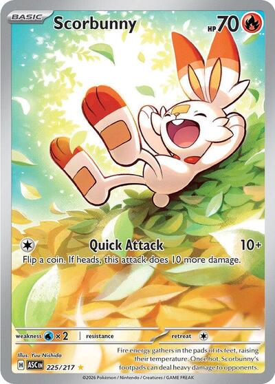 Scorbunny - 225 (ME: Ascended Heroes) Light Play Holofoil