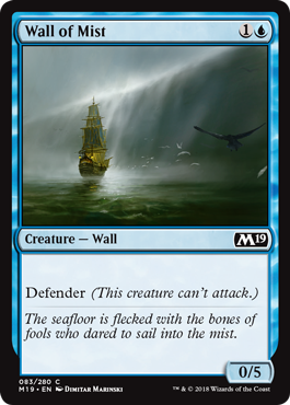 Wall of Mist (Magic 2019 Core Set) Light Play