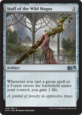 Staff of the Wild Magus (Magic 2015 Core Set) Light Play
