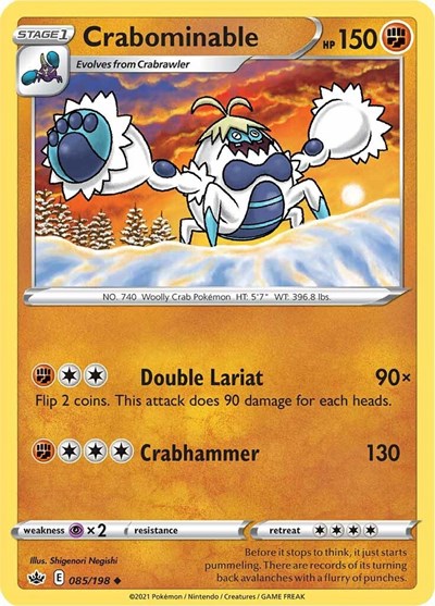 Crabominable (SWSH06: Chilling Reign) Medium Play Reverse Holofoil