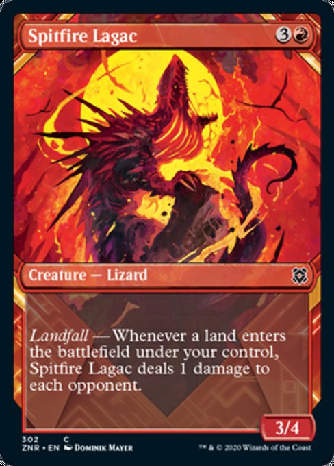 Spitfire Lagac (Showcase) (Zendikar Rising) Damaged / Poor