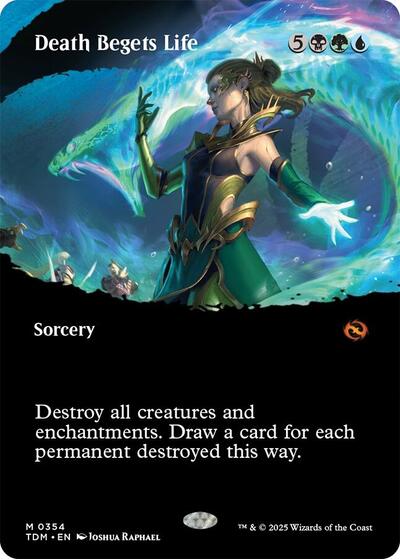 Death Begets Life (Borderless) (Tarkir: Dragonstorm) Light Play