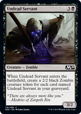 Undead Servant (Magic 2020 Core Set) Light Play