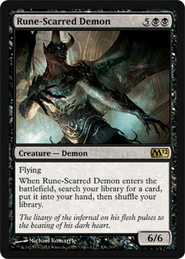Rune-Scarred Demon (Magic 2012 Core Set) Medium Play