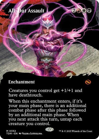 All-Out Assault (Borderless) (Tarkir: Dragonstorm) Light Play