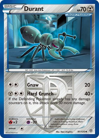 Durant (Team Plasma) (91) (Plasma Storm) Damaged / Poor