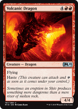 Volcanic Dragon (Magic 2019 Core Set) Light Play