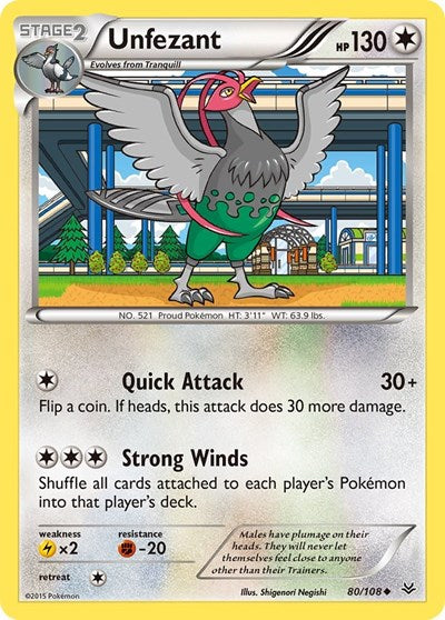 Unfezant (80) (XY Roaring Skies) Light Play Reverse Holofoil