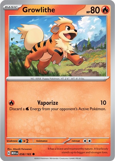 Growlithe (Scarlet and Violet: 151) Light Play Reverse Holofoil