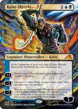Kaito Shizuki (Borderless) (Kamigawa: Neon Dynasty) Light Play