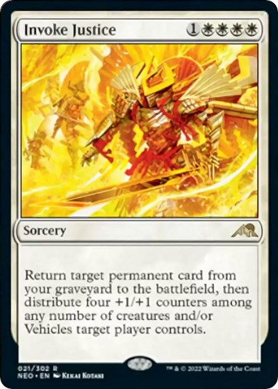 Invoke Justice (Kamigawa: Neon Dynasty) Light Play Foil