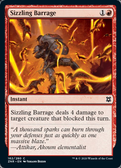 Sizzling Barrage (Zendikar Rising) Light Play Foil