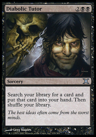 Diabolic Tutor (10th Edition) Heavy Play
