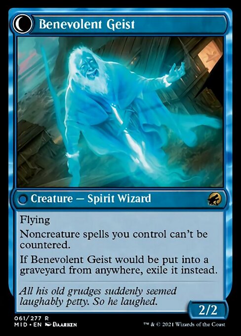 Malevolent Hermit / Benevolent Geist (Innistrad: Midnight Hunt) Light Play