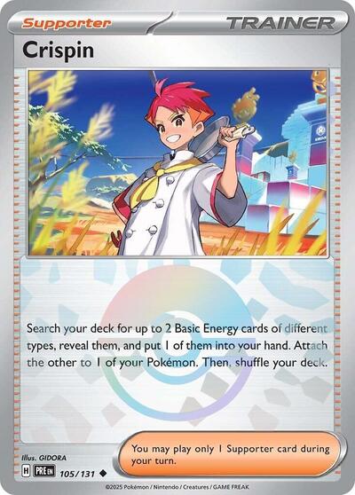 Crispin - 105/131 (Poke Ball Pattern) (SV: Prismatic Evolutions) Light Play Holofoil