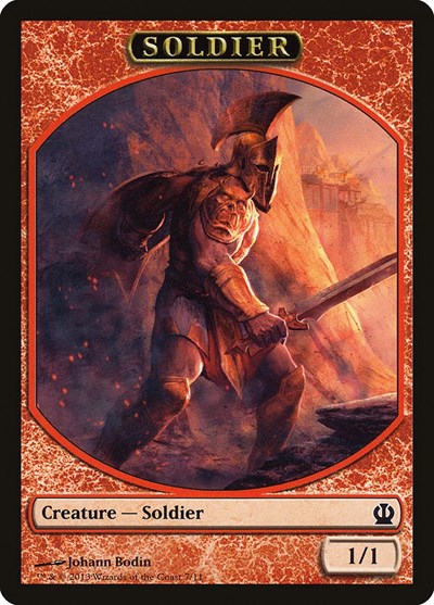 Soldier Token (Red) (Theros) Light Play