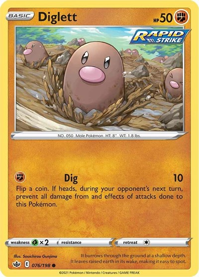 Diglett (SWSH06: Chilling Reign) Medium Play