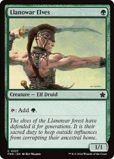 Llanowar Elves (Foundations) Light Play Foil