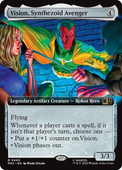 Vision, Synthezoid Avenger (Extended Art) (Commander: Marvel Super Heroes) Light Play
