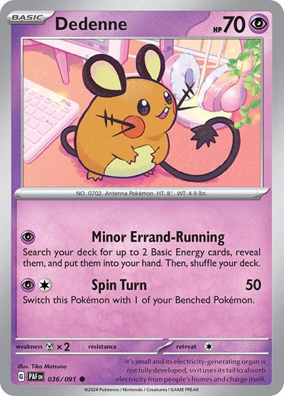 Dedenne (SV: Paldean Fates) Light Play Reverse Holofoil