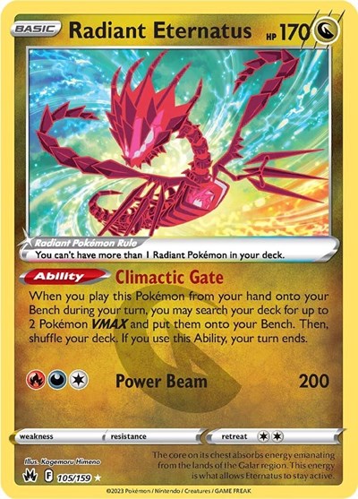 Radiant Eternatus (Crown Zenith) Near Mint Holofoil