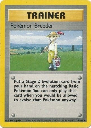 Pokemon Breeder (Base Set) Heavy Play