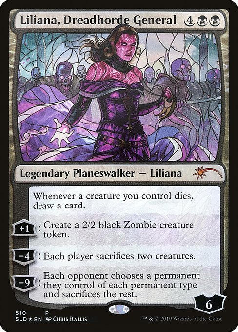 Liliana Dreadhorde General Stained Glass (Secret Lair) Light Play Foil