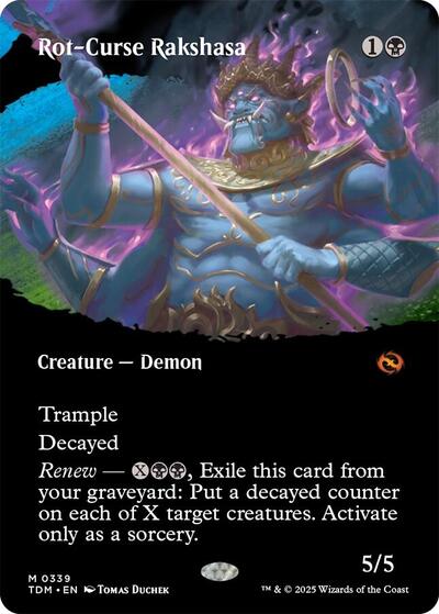 Rot-Curse Rakshasa (Borderless) (Tarkir: Dragonstorm) Light Play Foil
