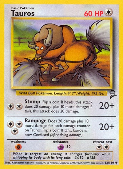 Tauros (Base Set 2) Light Play