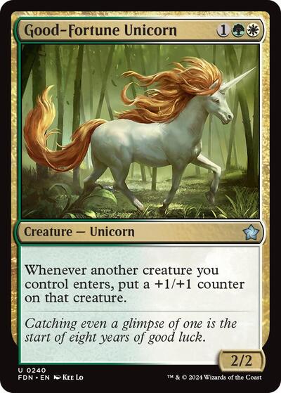Good-Fortune Unicorn (Foundations) Light Play Foil