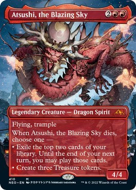 Atsushi, the Blazing Sky (Borderless) (Kamigawa: Neon Dynasty) Near Mint Foil