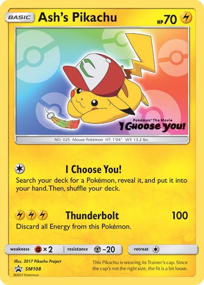 Ash's Pikachu - SM108 (SM Promos) Near Mint