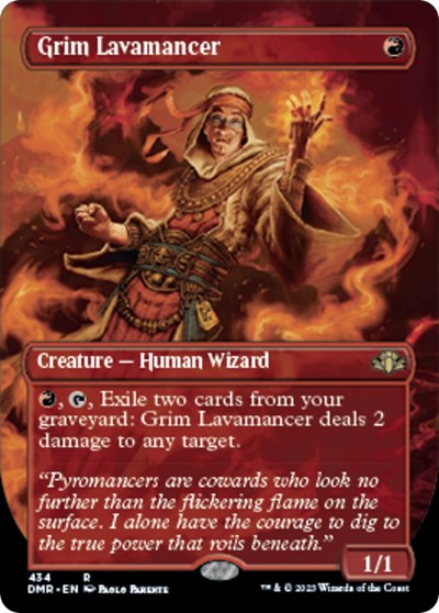 Grim Lavamancer (Borderless) (Dominaria Remastered) Light Play